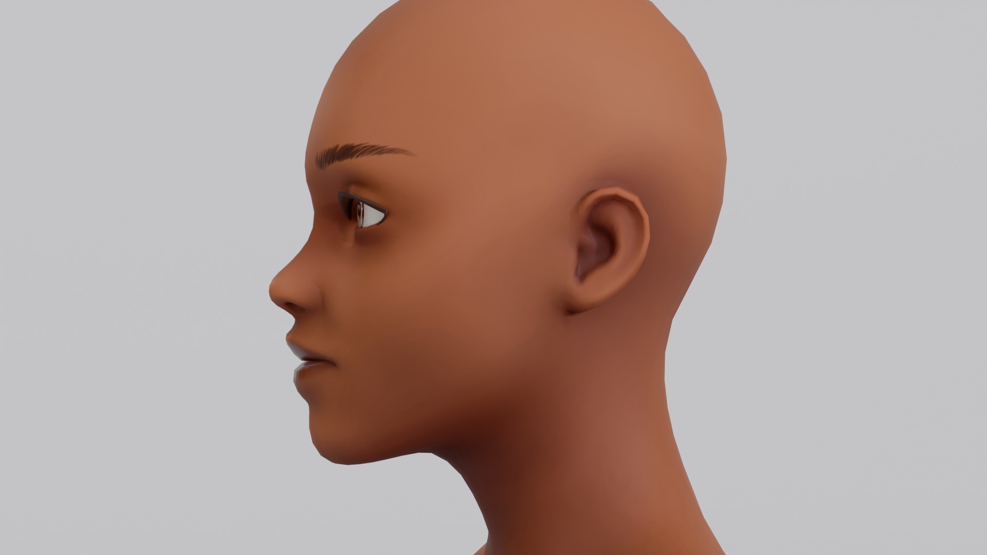 Stylized Female Base Mesh Low-poly 3D model_5