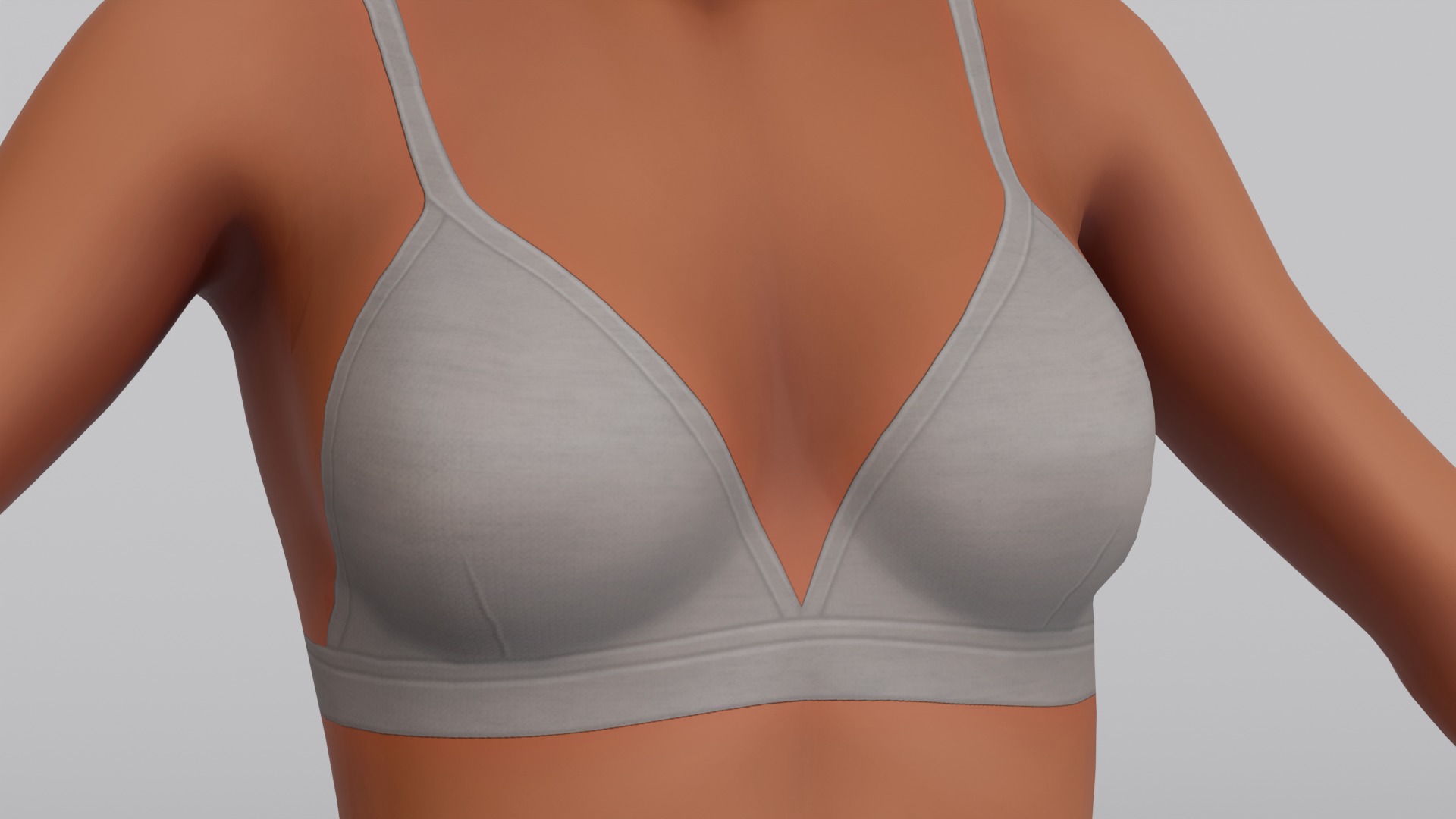 Stylized Female Base Mesh Low-poly 3D model_6