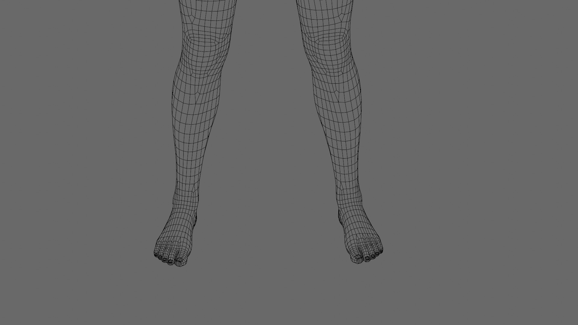 Stylized Female Base Mesh Low-poly 3D model_16