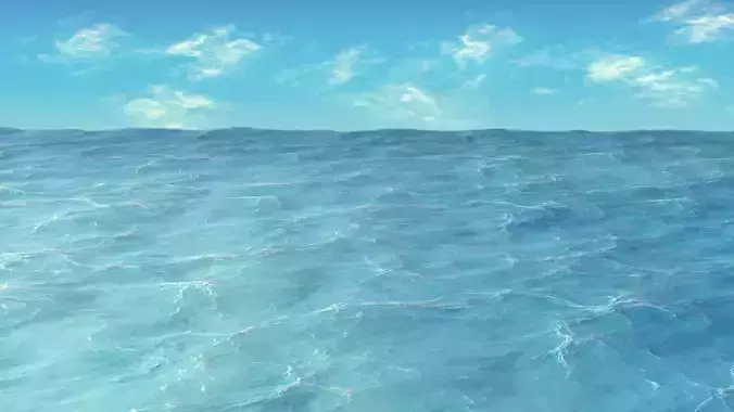 Looped Animated Ocean -- Blender Cycles 3D model