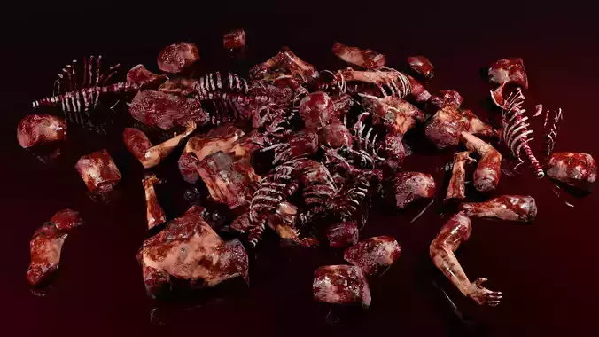 Low Poly Body Parts and Bones Low-poly 3D model
