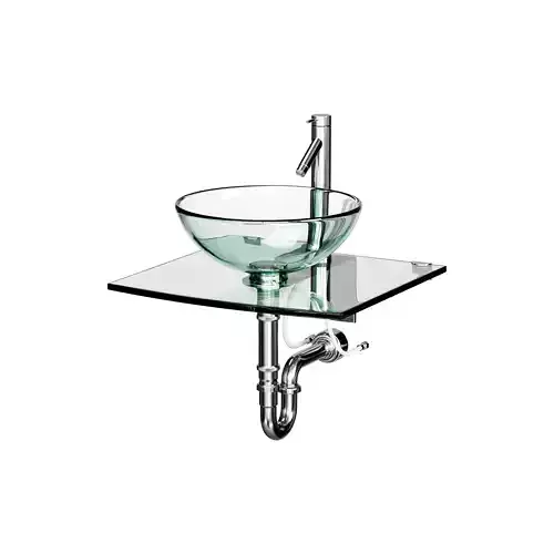 Unique Tempered Glass Wall Mount Vessel Sink