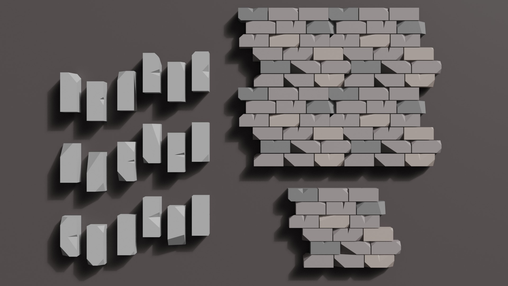 Stylised low poly Paved cobble stone Free low-poly 3D model_6