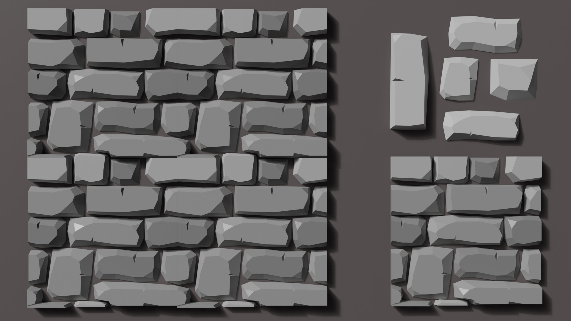 Stylised low poly Paved cobble stone Free low-poly 3D model_3