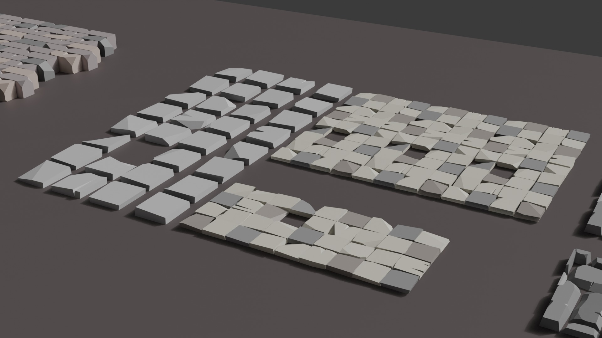 Stylised low poly Paved cobble stone Free low-poly 3D model_2