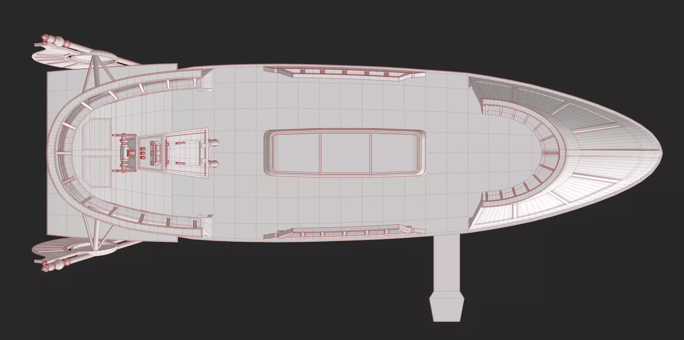 Desert Skiff Low-poly 3D model_3