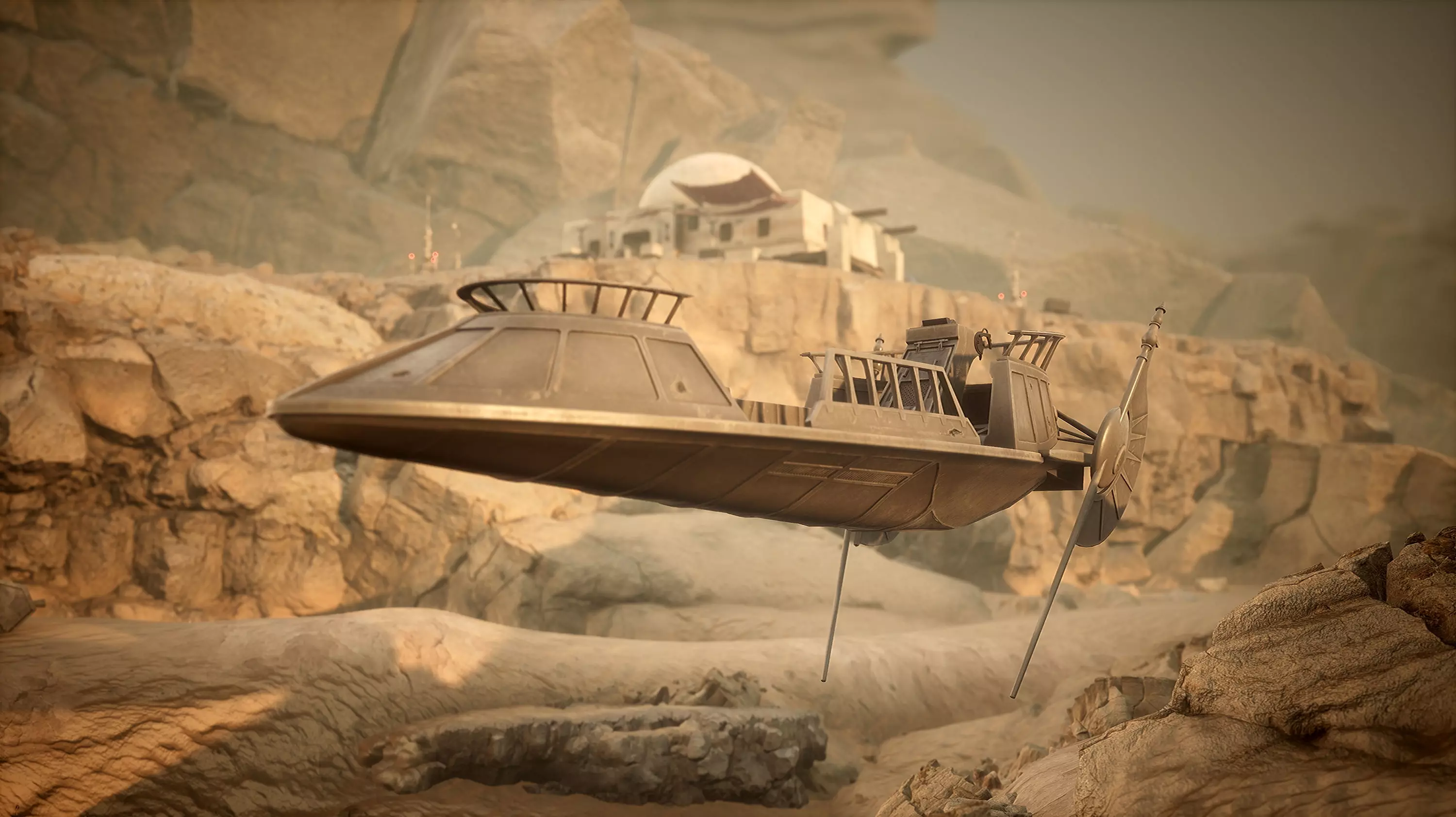 Desert Skiff Low-poly 3D model_0