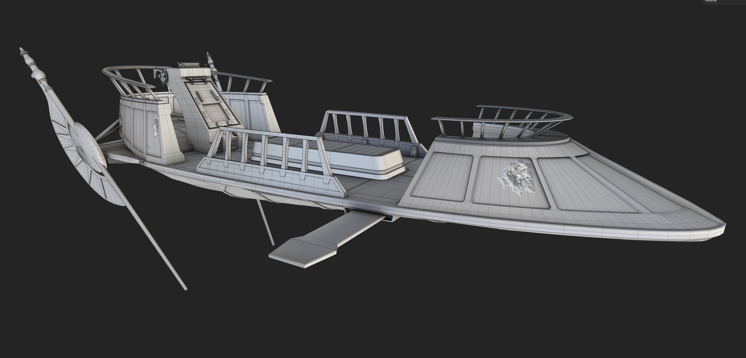 Desert Skiff Low-poly 3D model_1