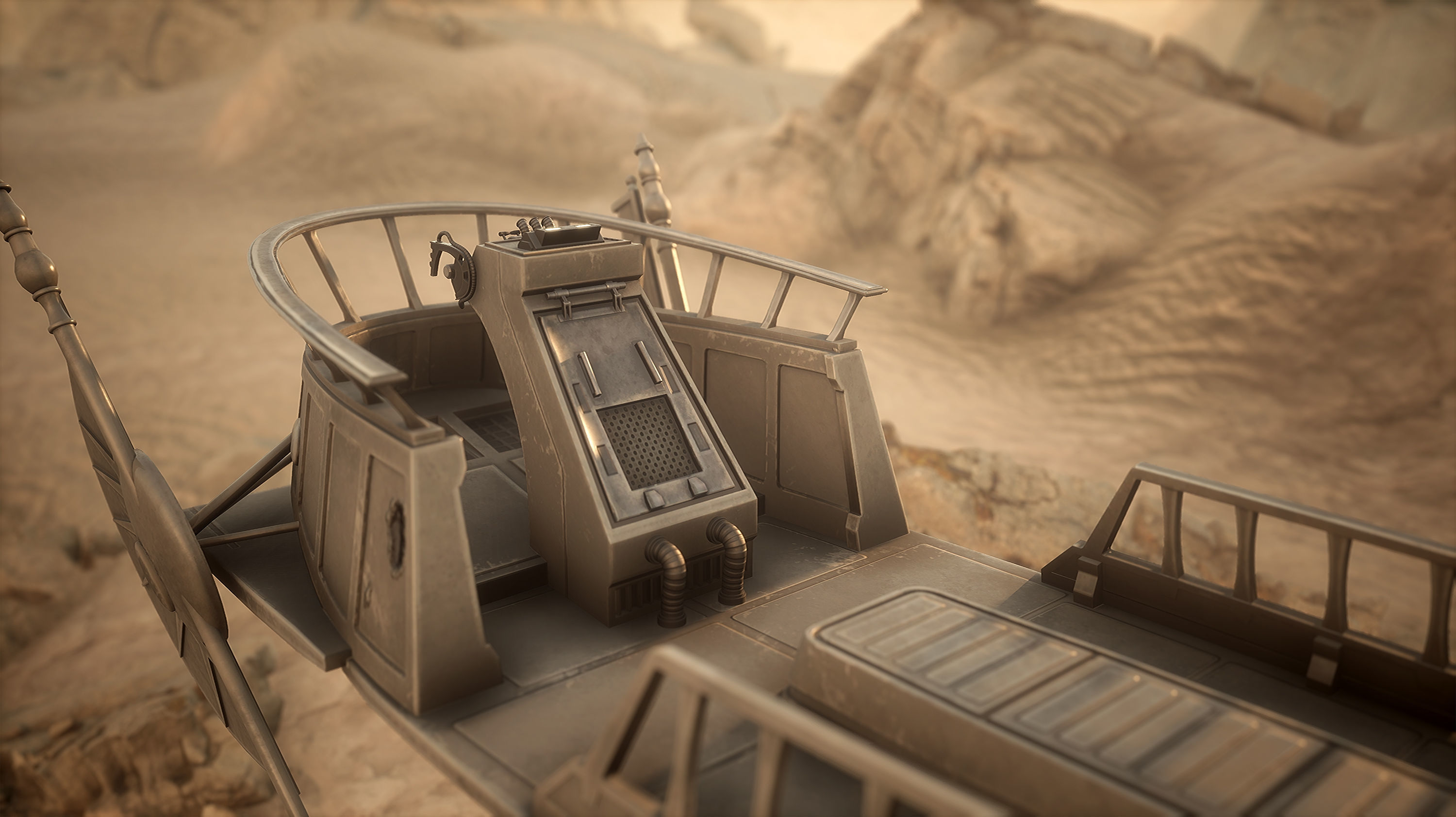 Desert Skiff Low-poly 3D model_8