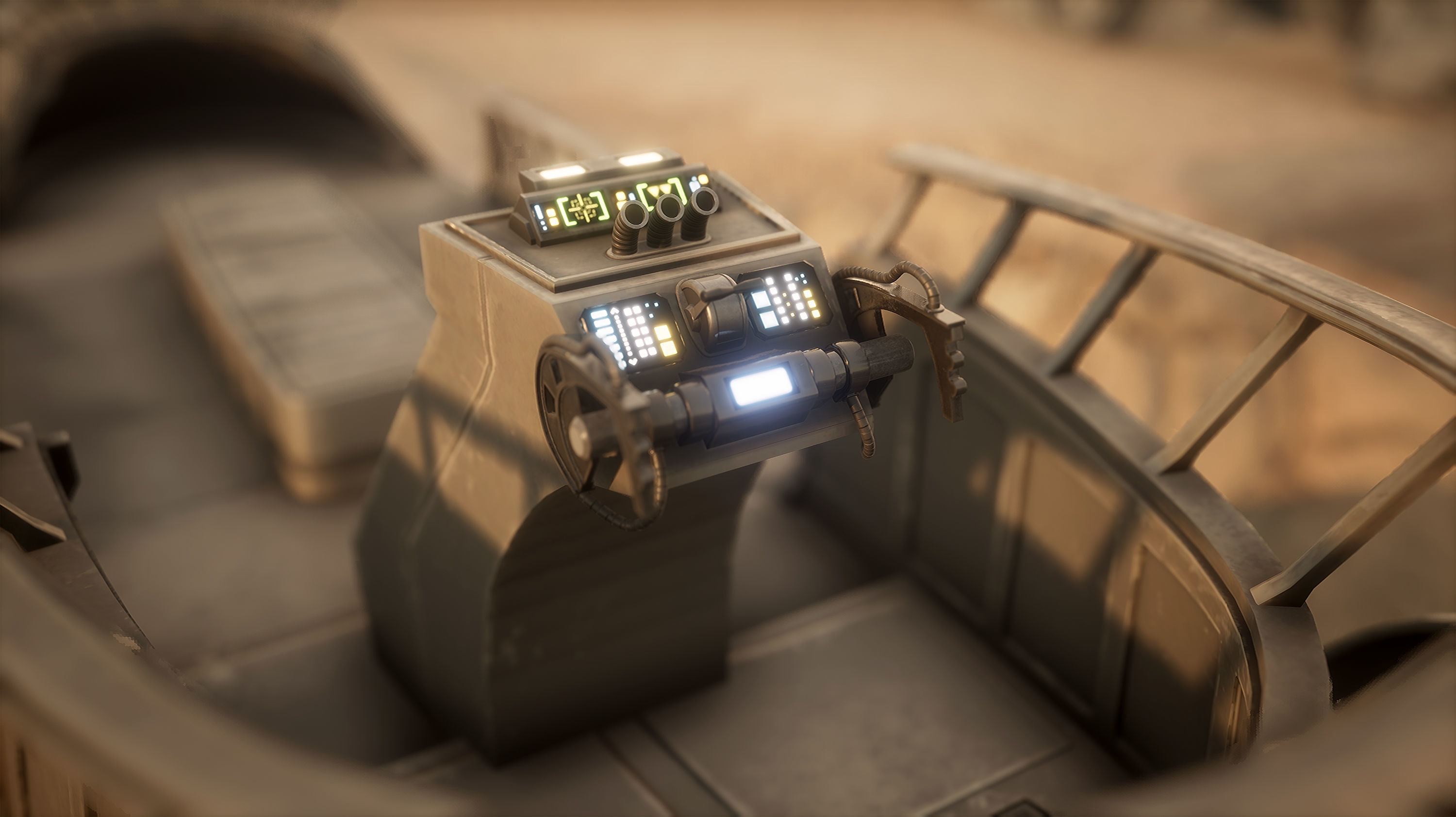 Desert Skiff Low-poly 3D model_9