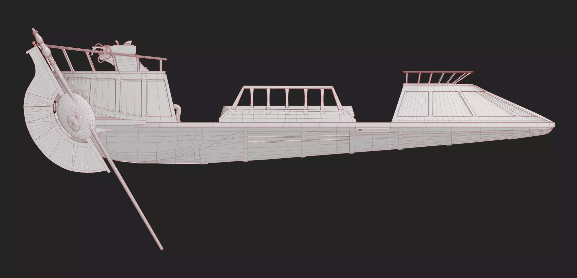 Desert Skiff Low-poly 3D model_2