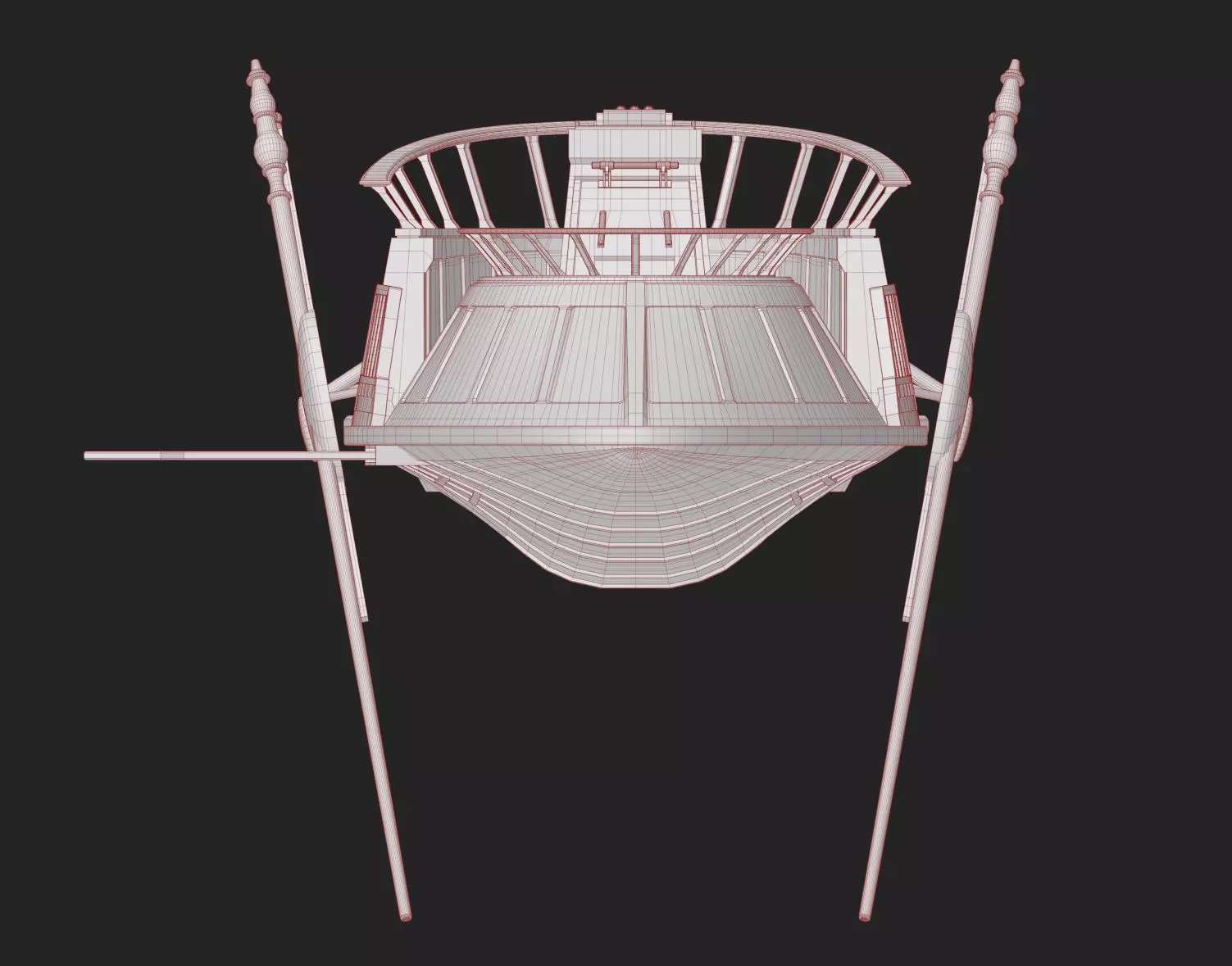 Desert Skiff Low-poly 3D model_5