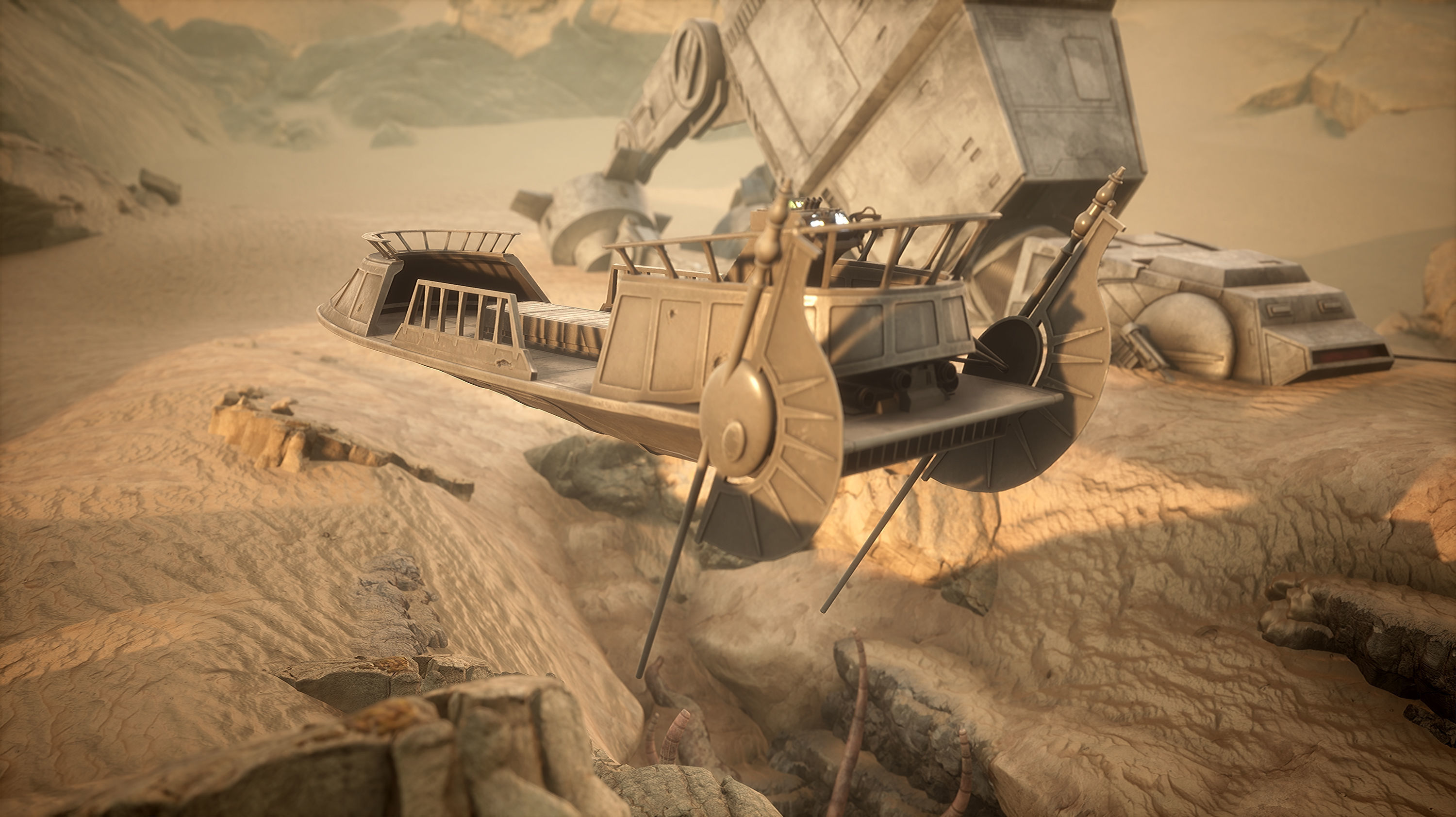 Desert Skiff Low-poly 3D model_7