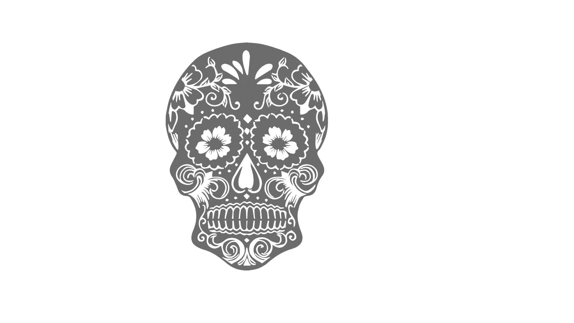 DAY OF THE DEAD SKULL Low-poly 3D model_3