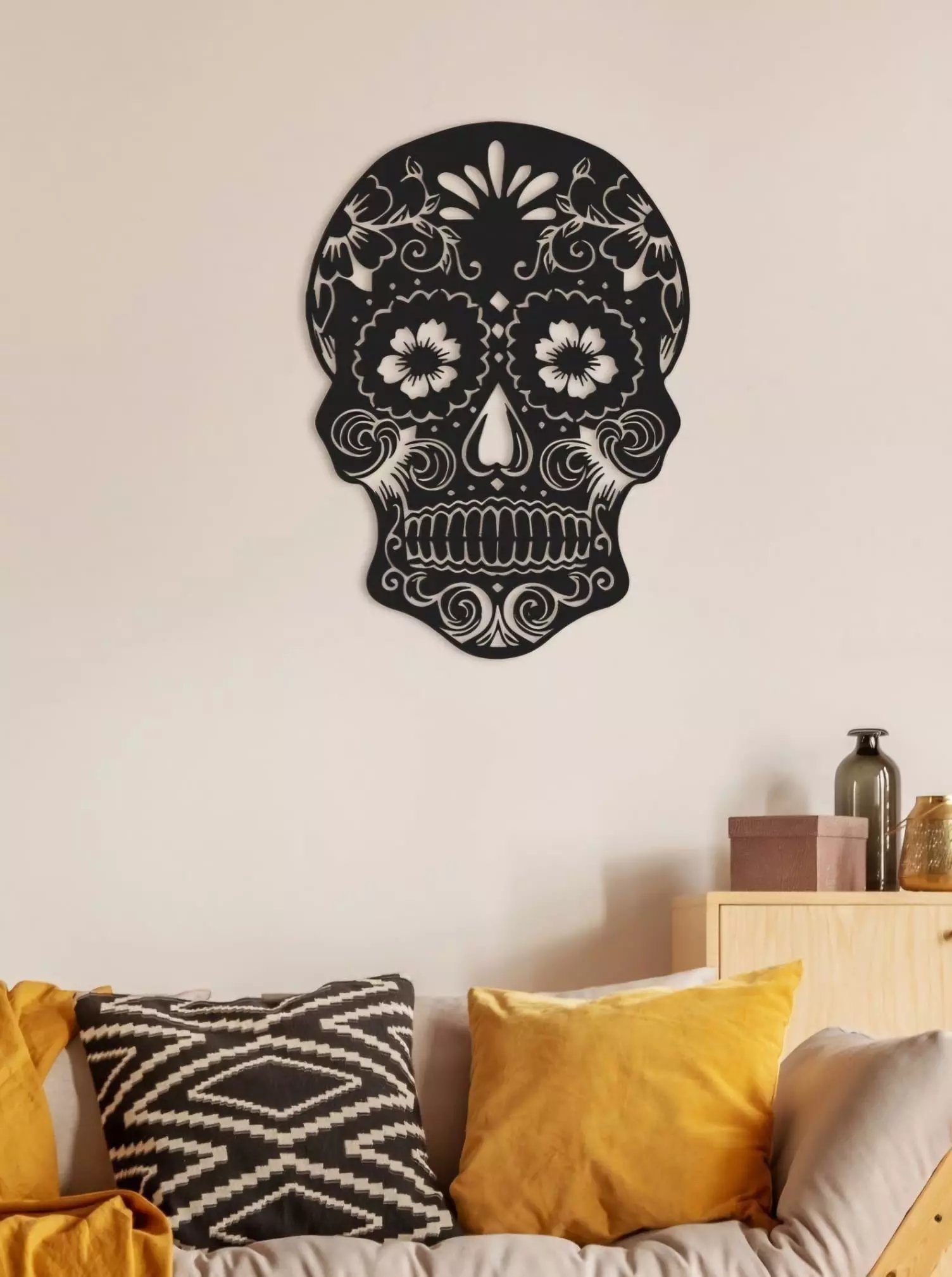 DAY OF THE DEAD SKULL Low-poly 3D model_0