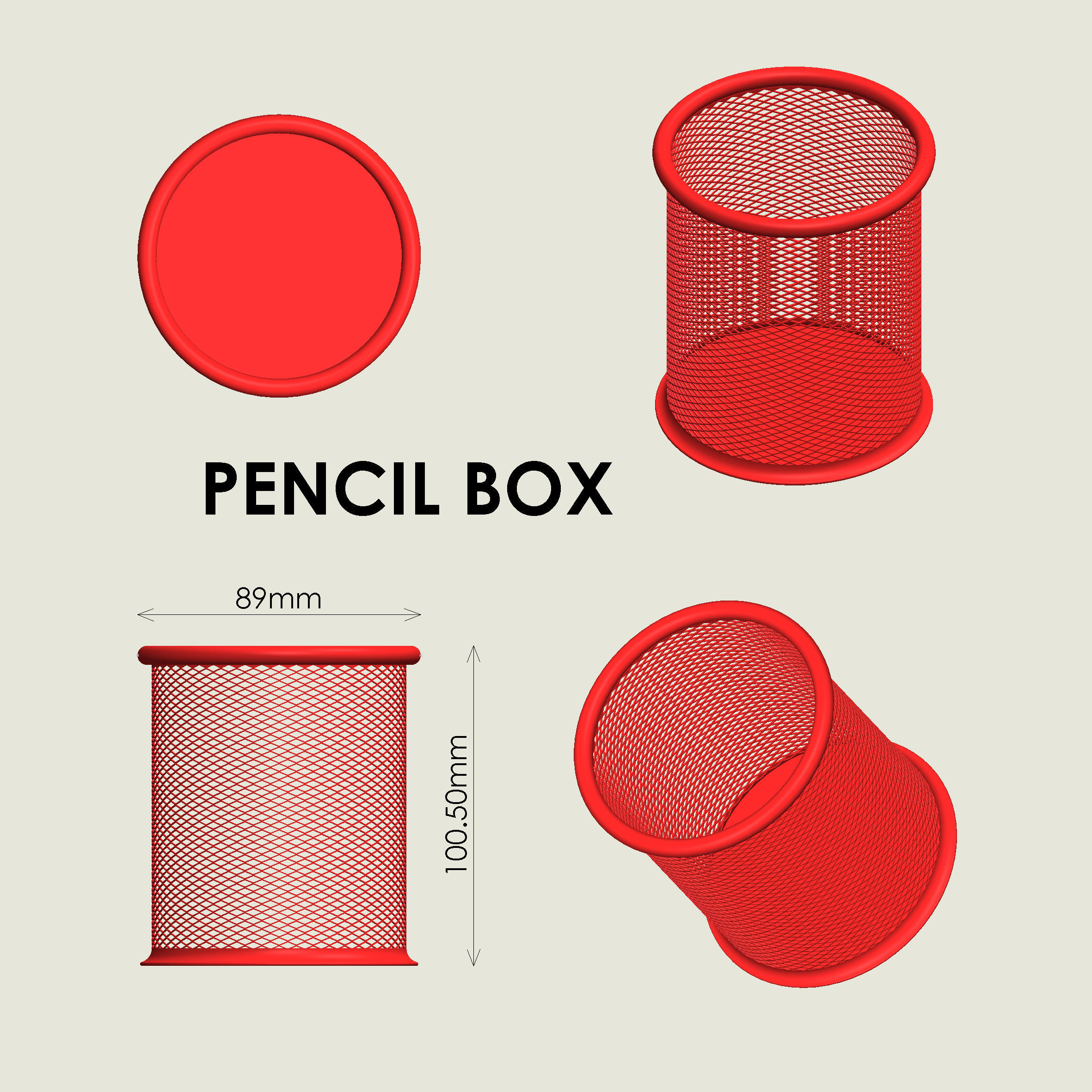 Pencil Box 3D print model_2