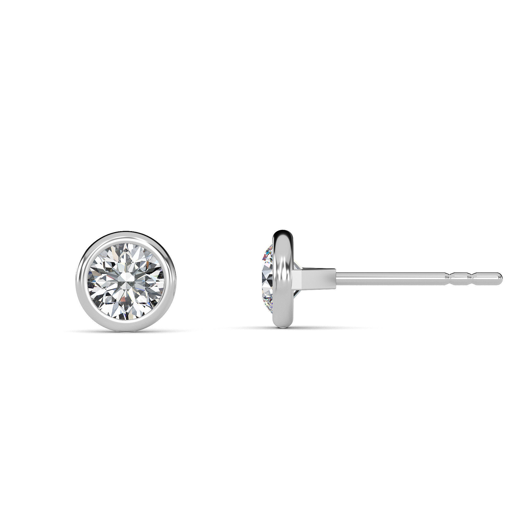 Bezel Setting Stud Earrings 3D Model 3D model_6