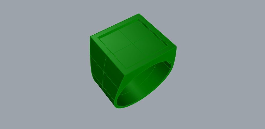 Square ring with 17x17mm - 10 different sizes 3D print model_1