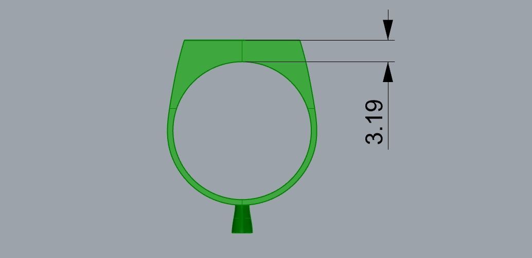 Square ring with 17x17mm - 10 different sizes 3D print model_5