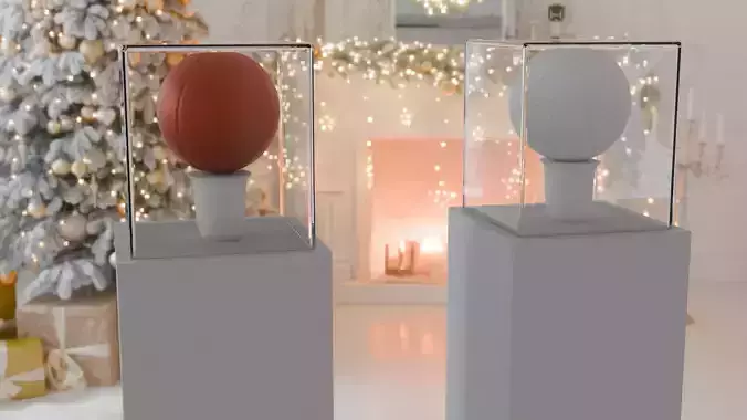  Sports Balls Basketball and Golf Ball 3D Models Christmas Scene