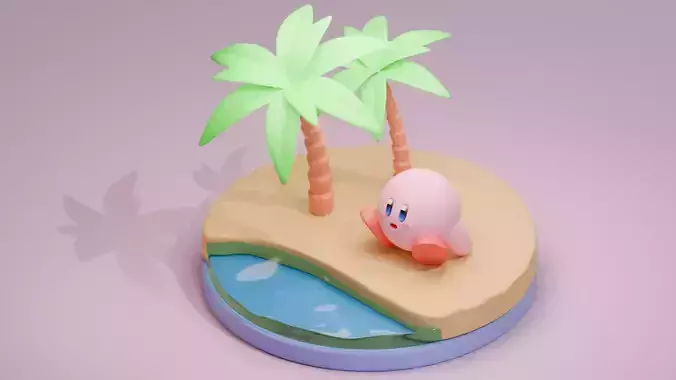 Kirby on the beach