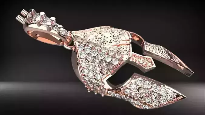 spartan pendant with stones male pendant