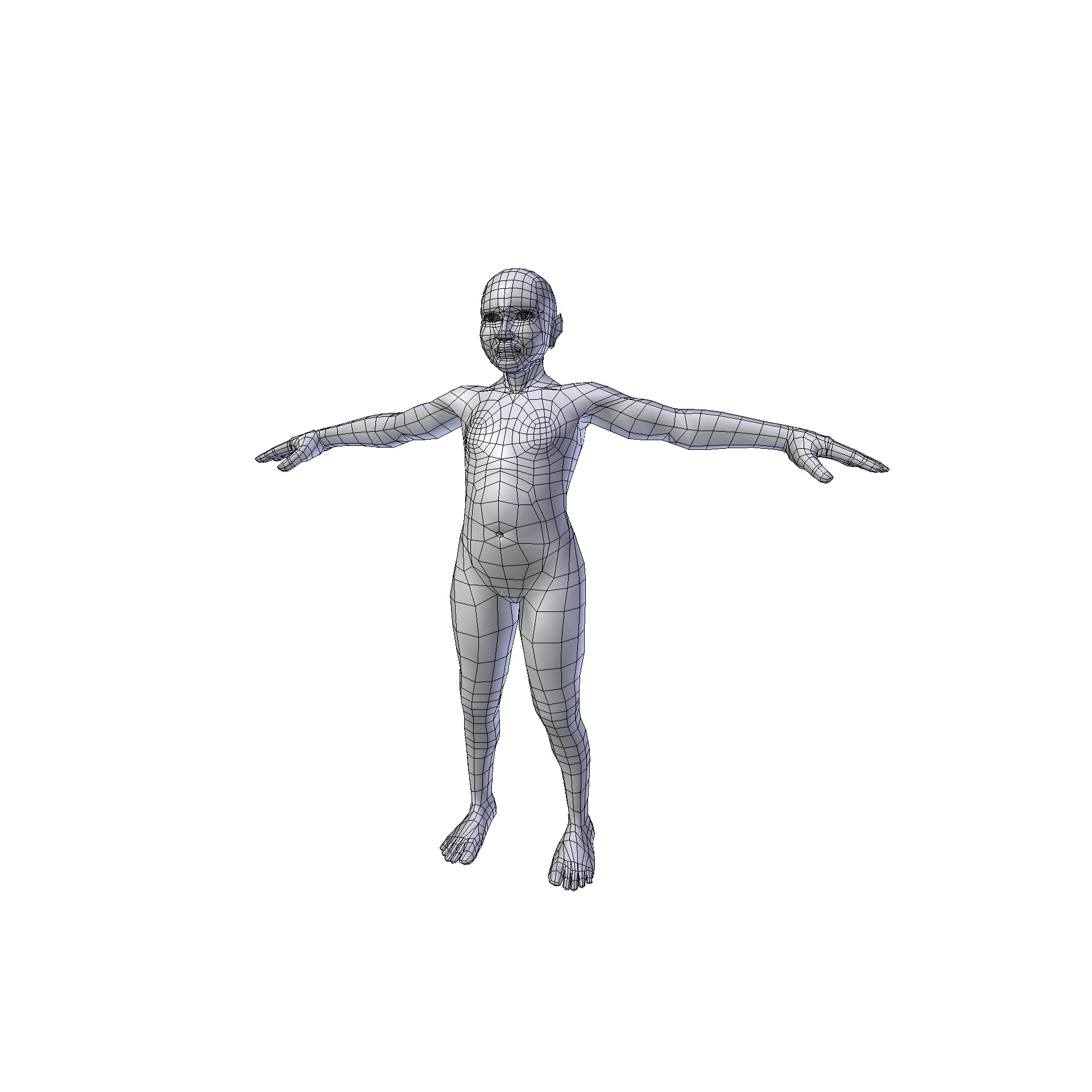 Girl 075m basemesh Low-poly 3D model_12