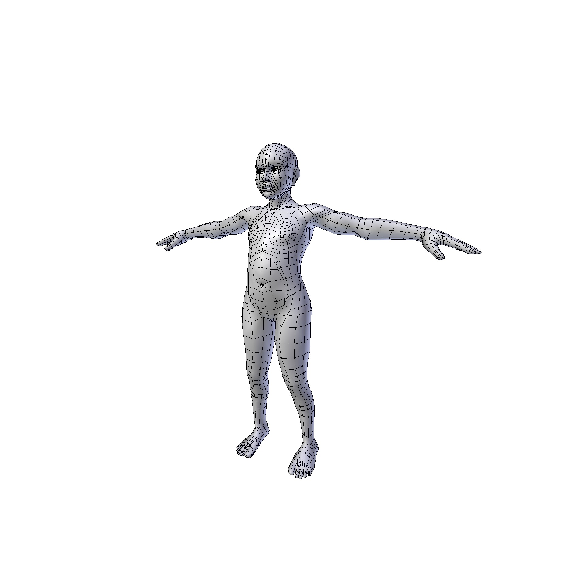 Girl 075m basemesh Low-poly 3D model_20