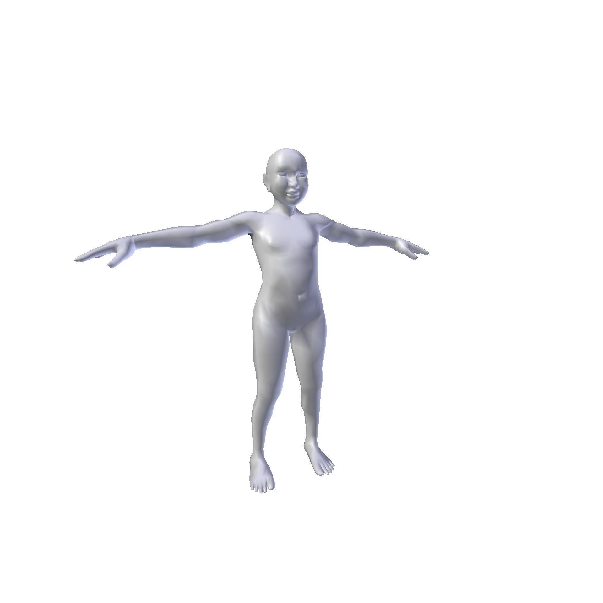 Girl 075m basemesh Low-poly 3D model_2