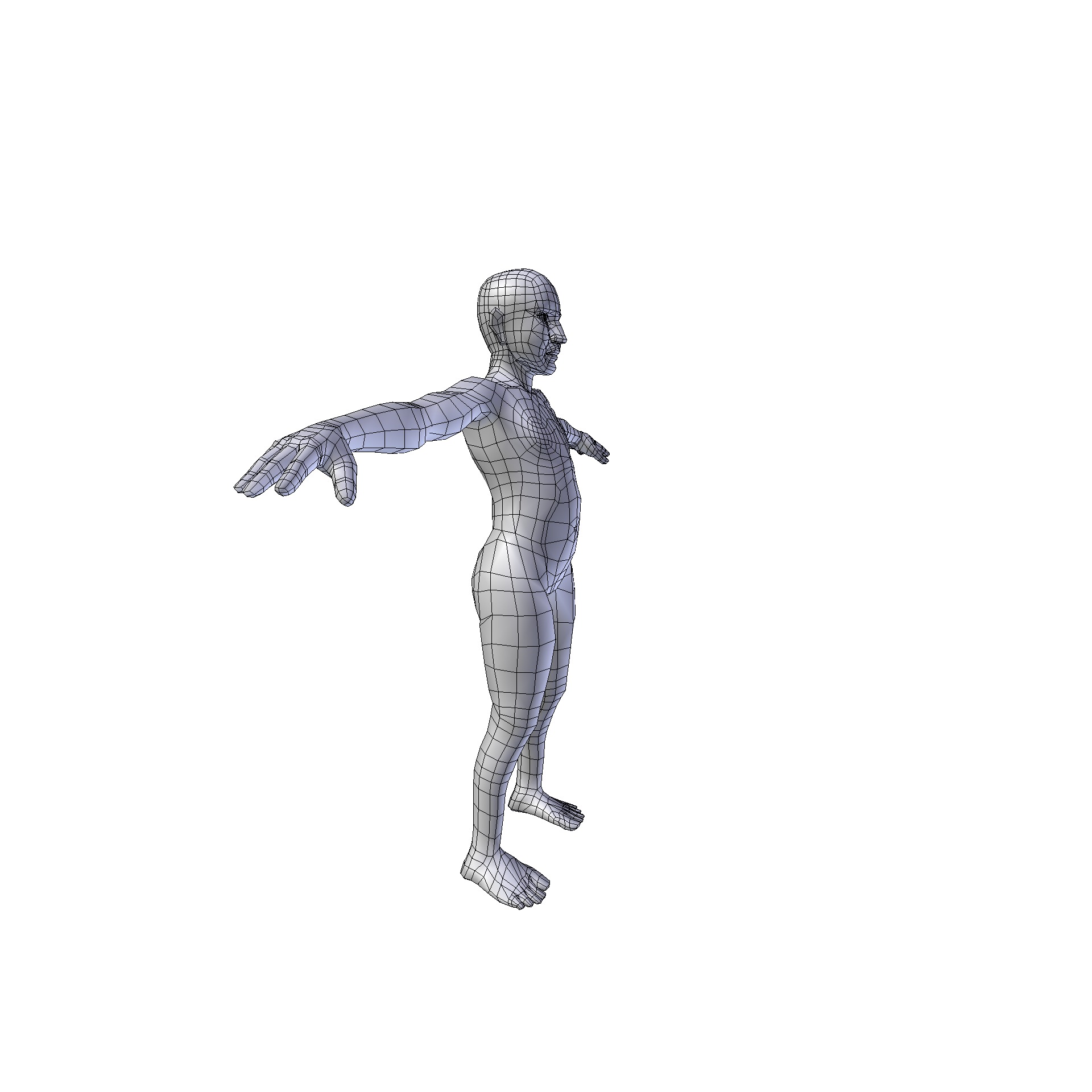 Girl 075m basemesh Low-poly 3D model_15