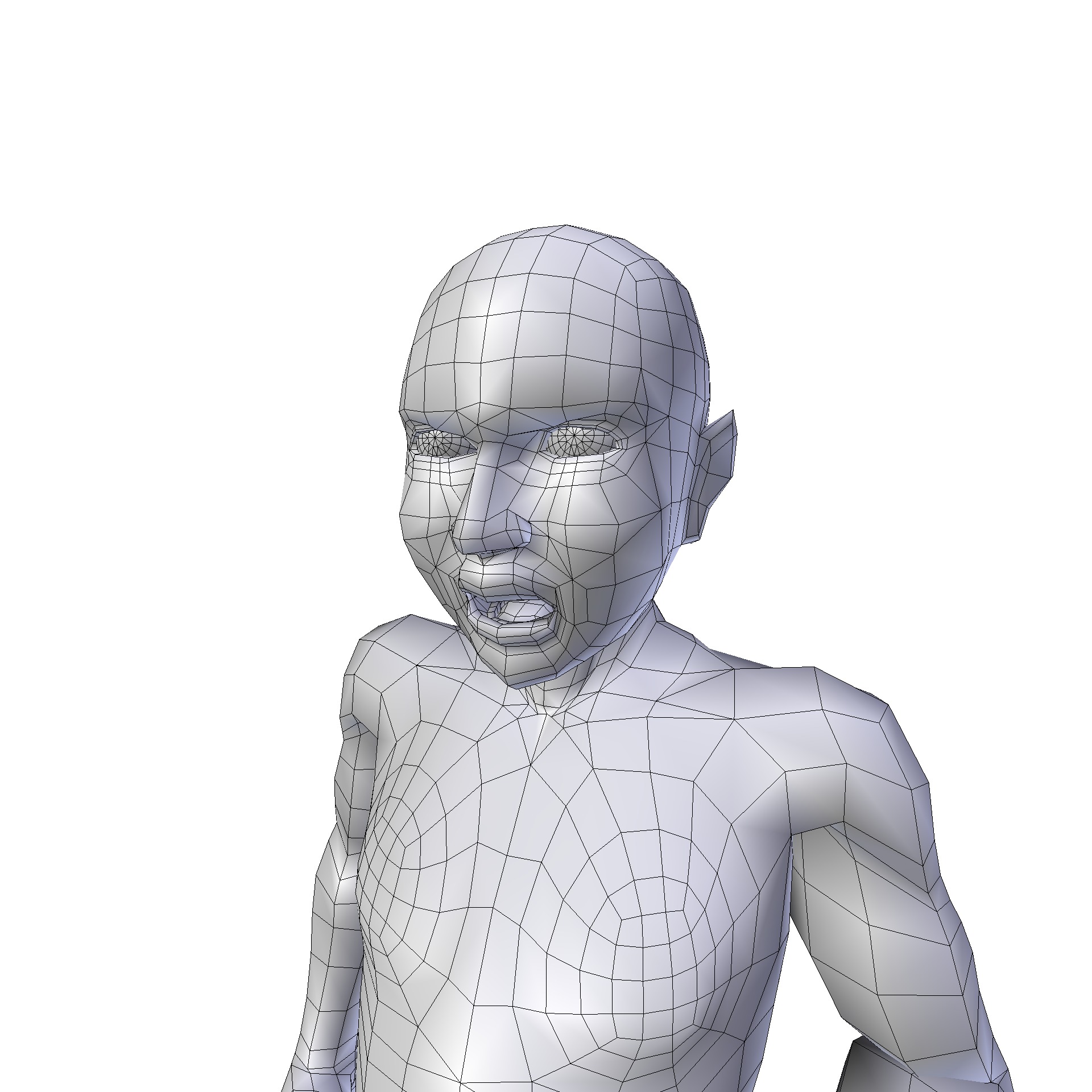 Girl 075m basemesh Low-poly 3D model_10