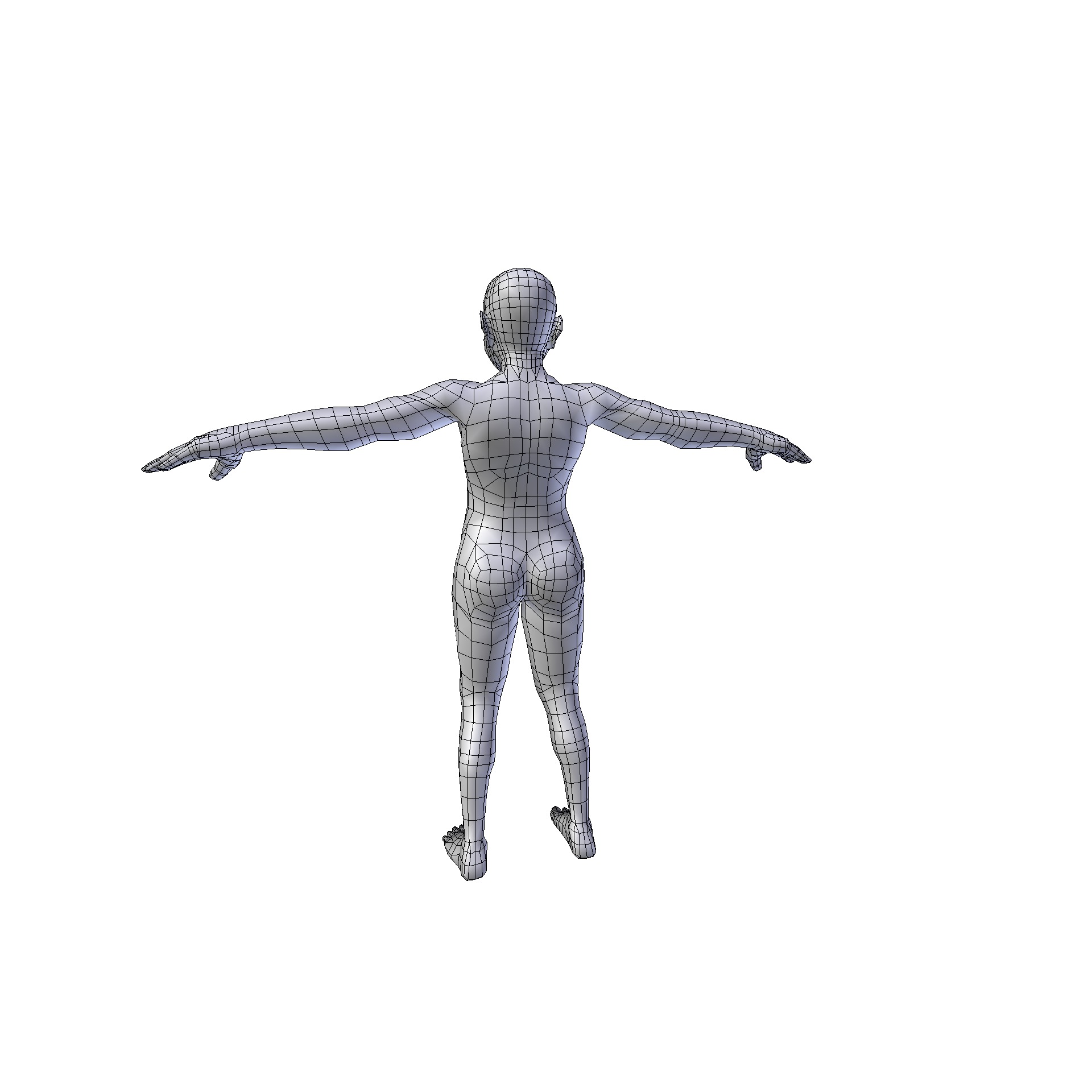 Girl 075m basemesh Low-poly 3D model_17