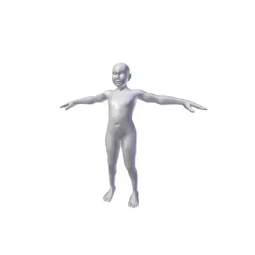 Girl 075m basemesh Low-poly 3D model