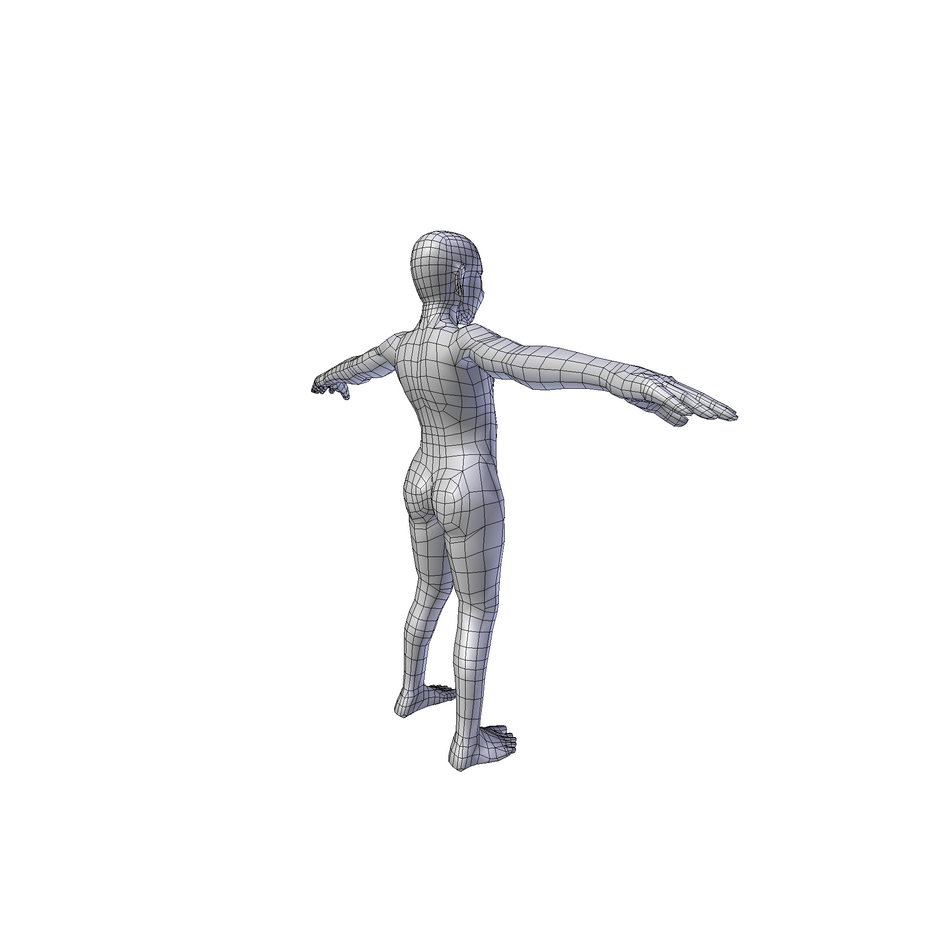 Girl 075m basemesh Low-poly 3D model_16