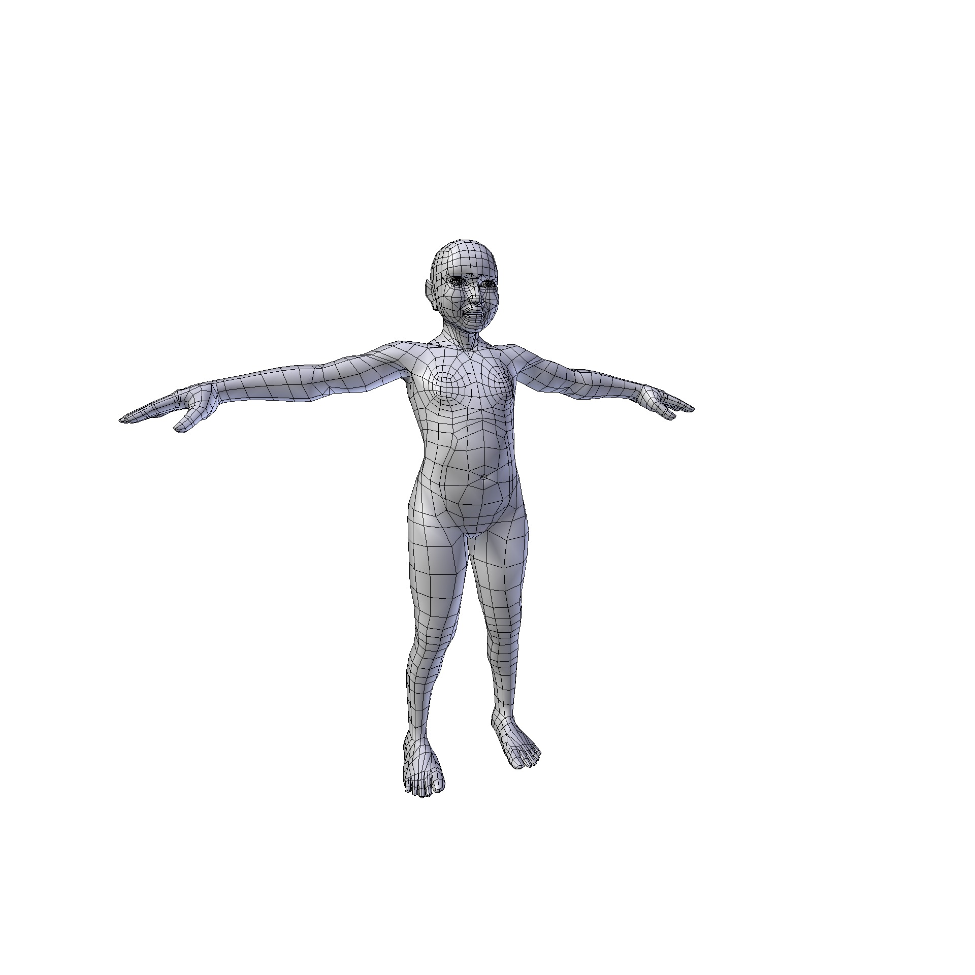 Girl 075m basemesh Low-poly 3D model_14