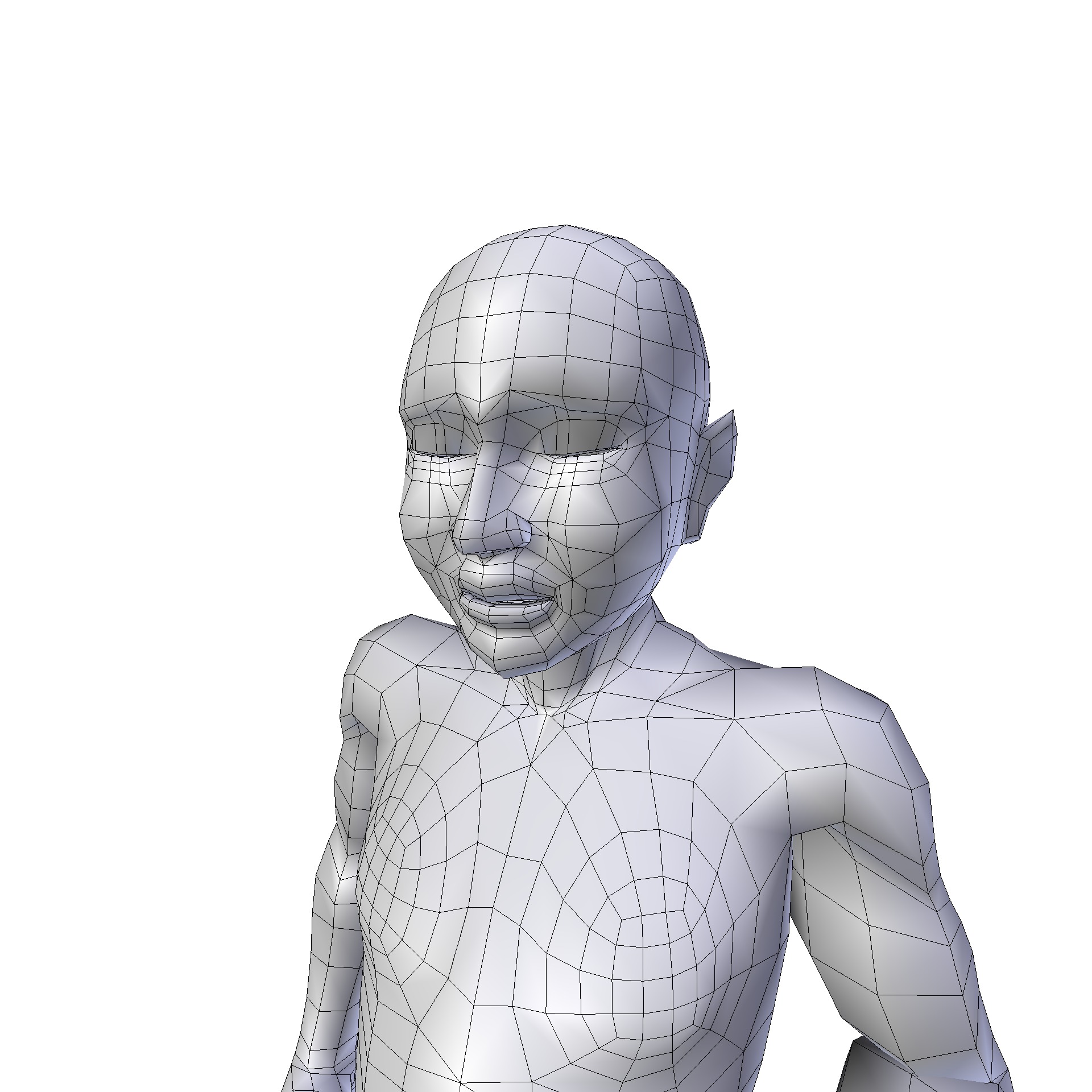 Girl 075m basemesh Low-poly 3D model_11