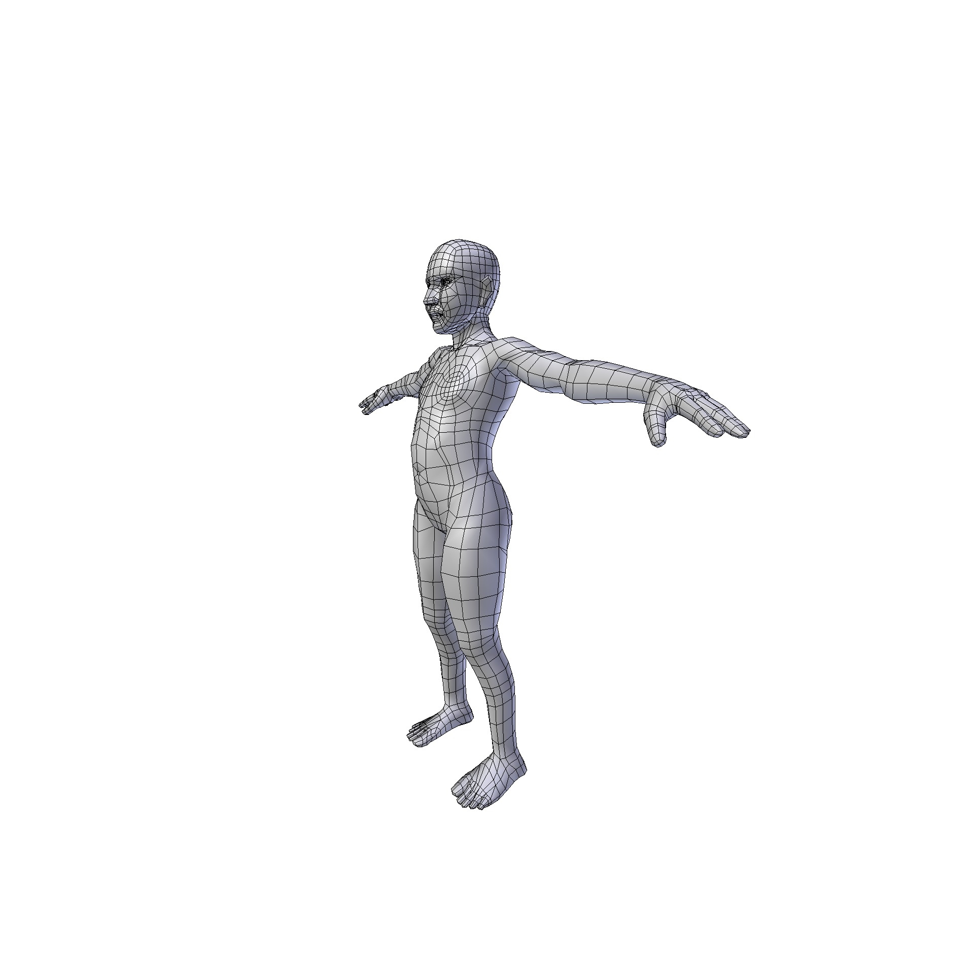 Girl 075m basemesh Low-poly 3D model_19