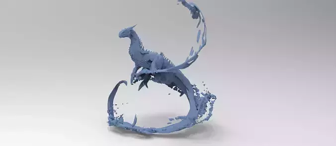 Dragon water splash sculpture 2 