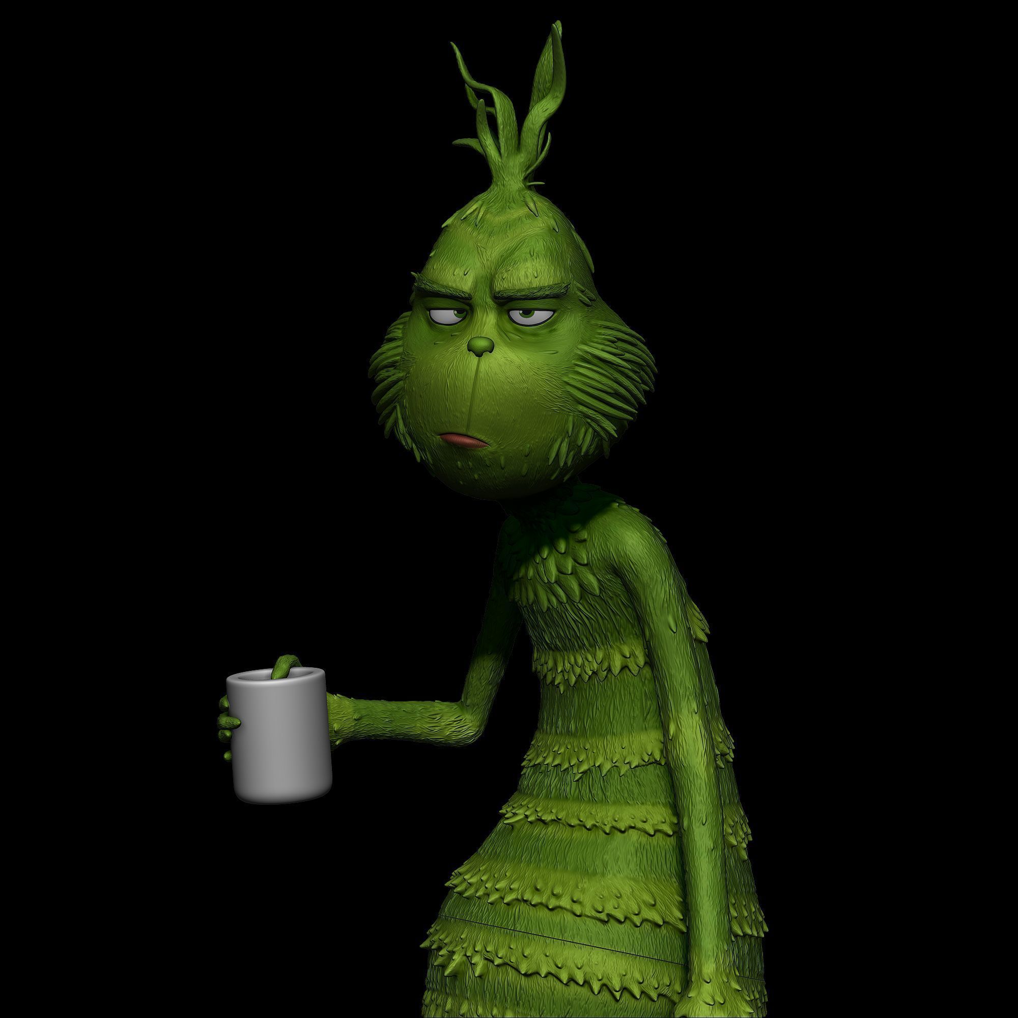 Grinchs Morning Coffee 3D print model_3