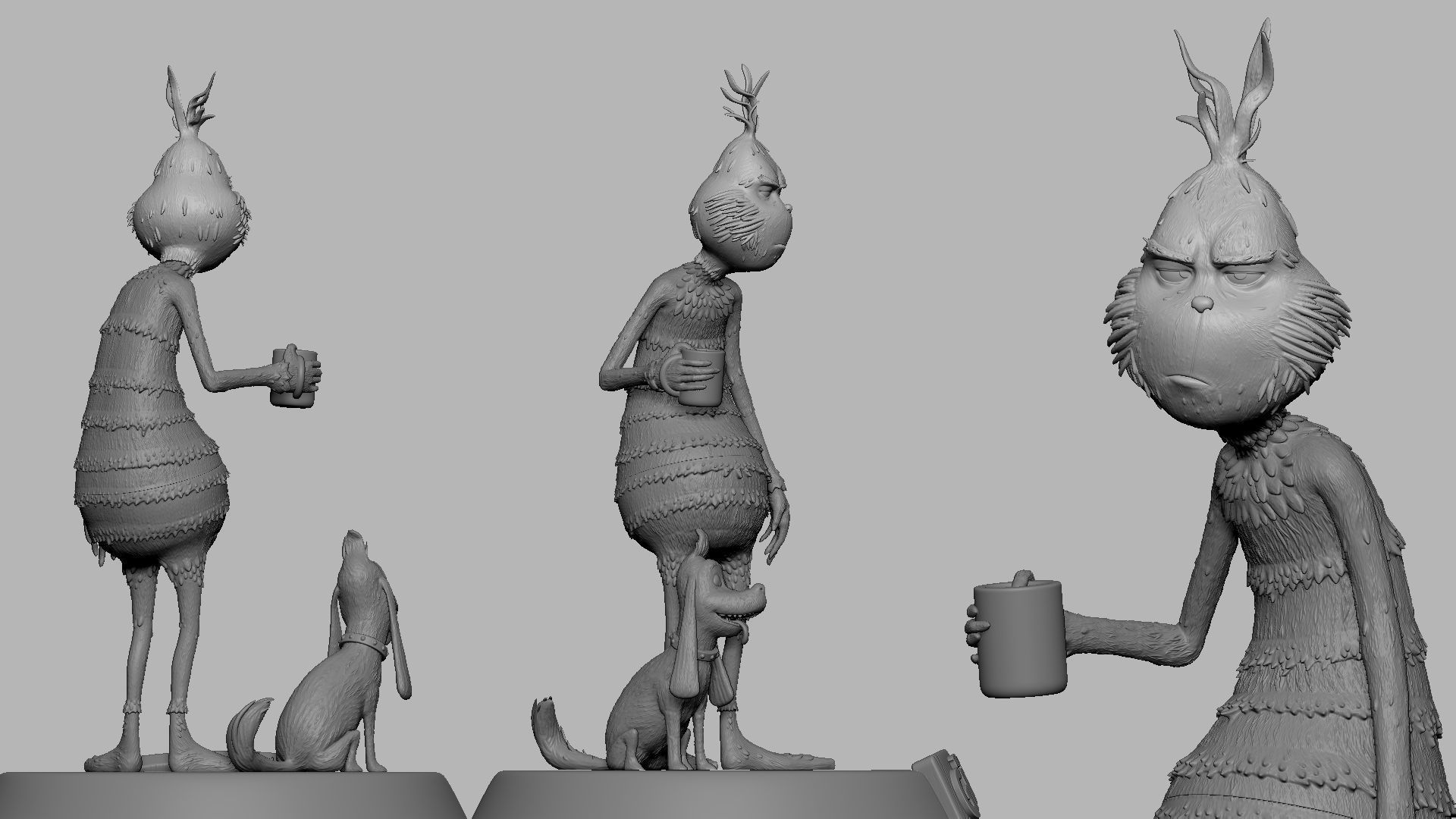 Grinchs Morning Coffee 3D print model_1