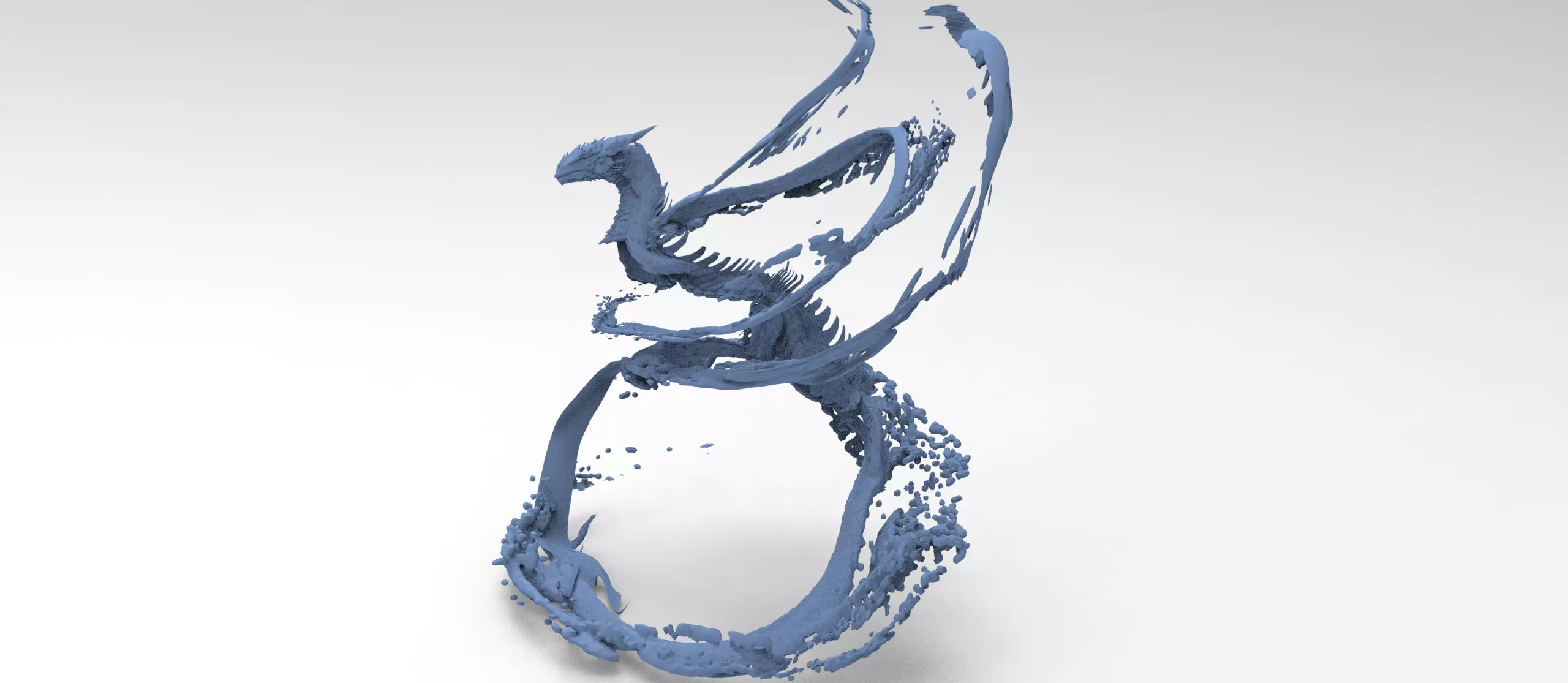 Dragon water splash sculpture 5  3D model_0
