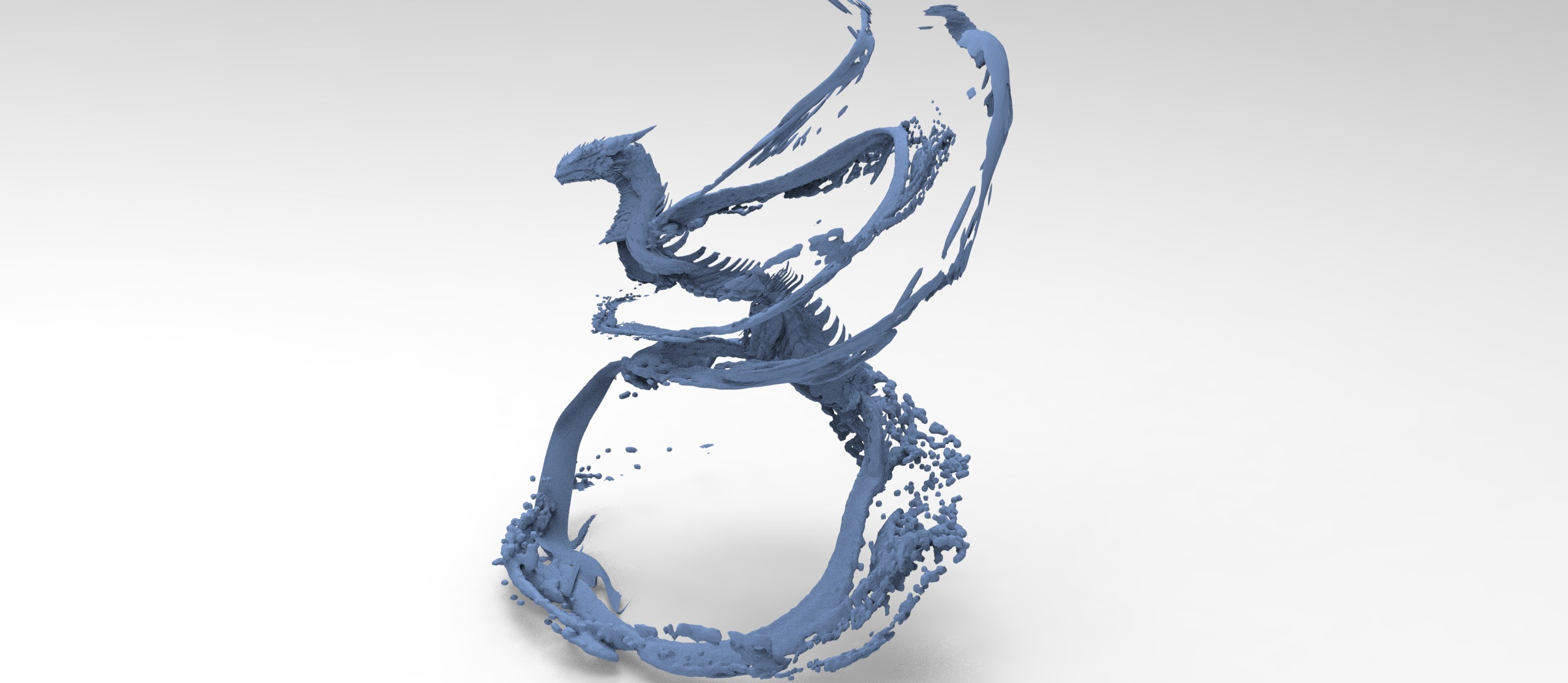 Dragon water splash sculpture 5  3D model_1