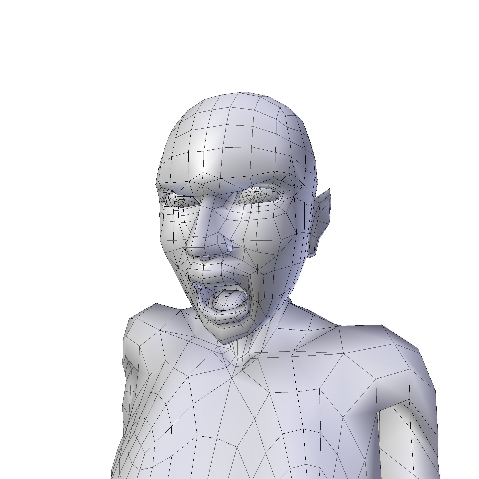 Girl 1 10m basemesh Low-poly 3D model_19