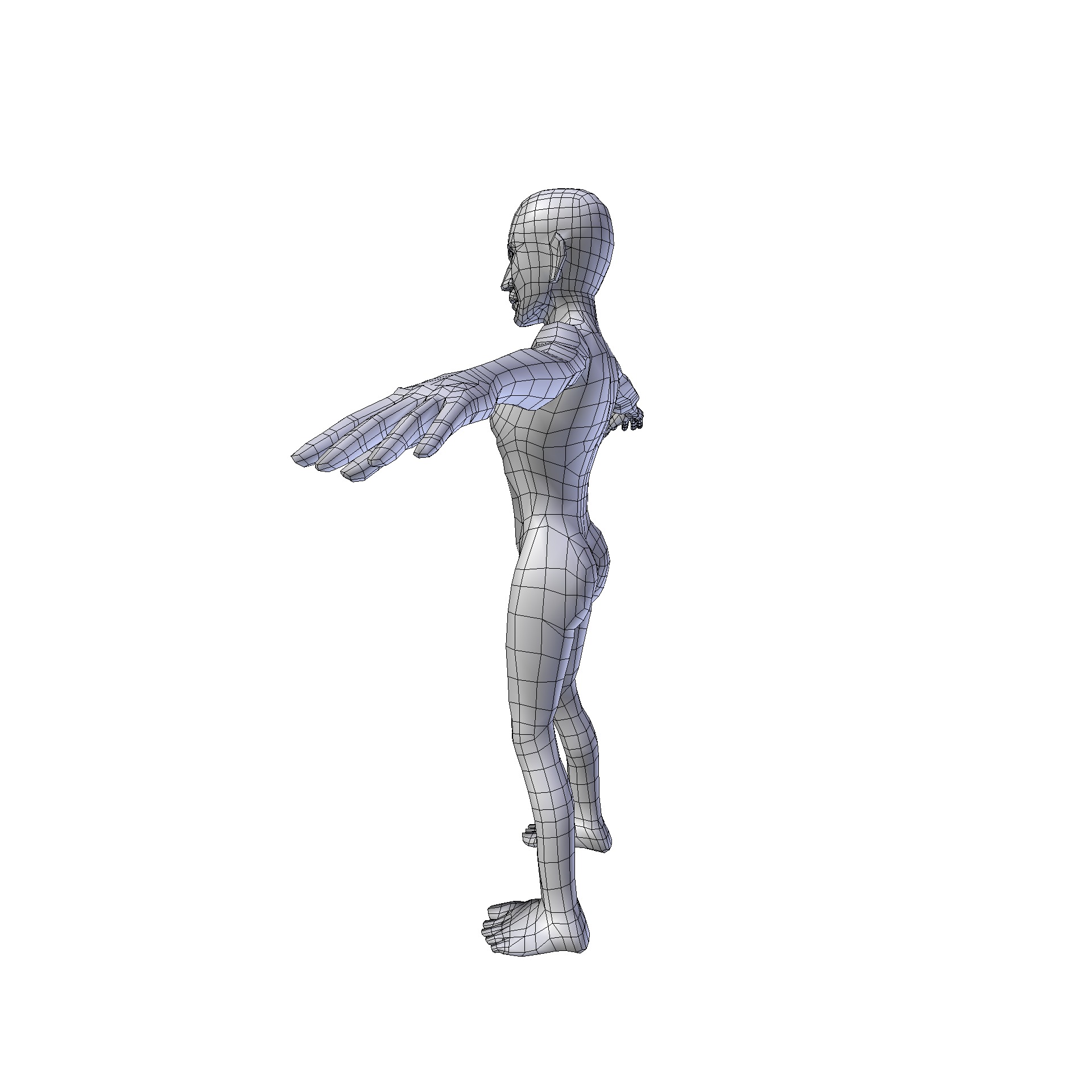 Girl 1 10m basemesh Low-poly 3D model_15