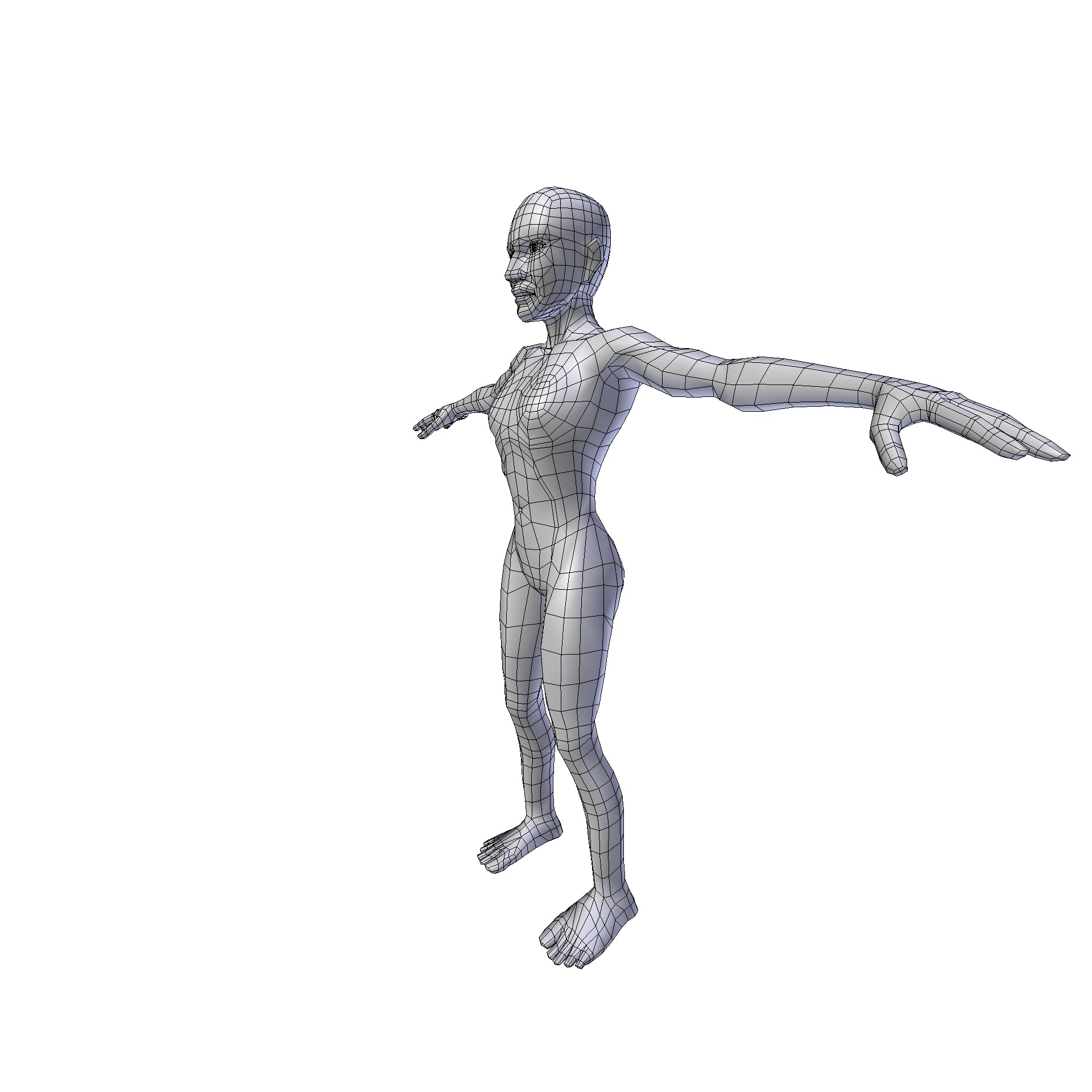 Girl 1 10m basemesh Low-poly 3D model_16