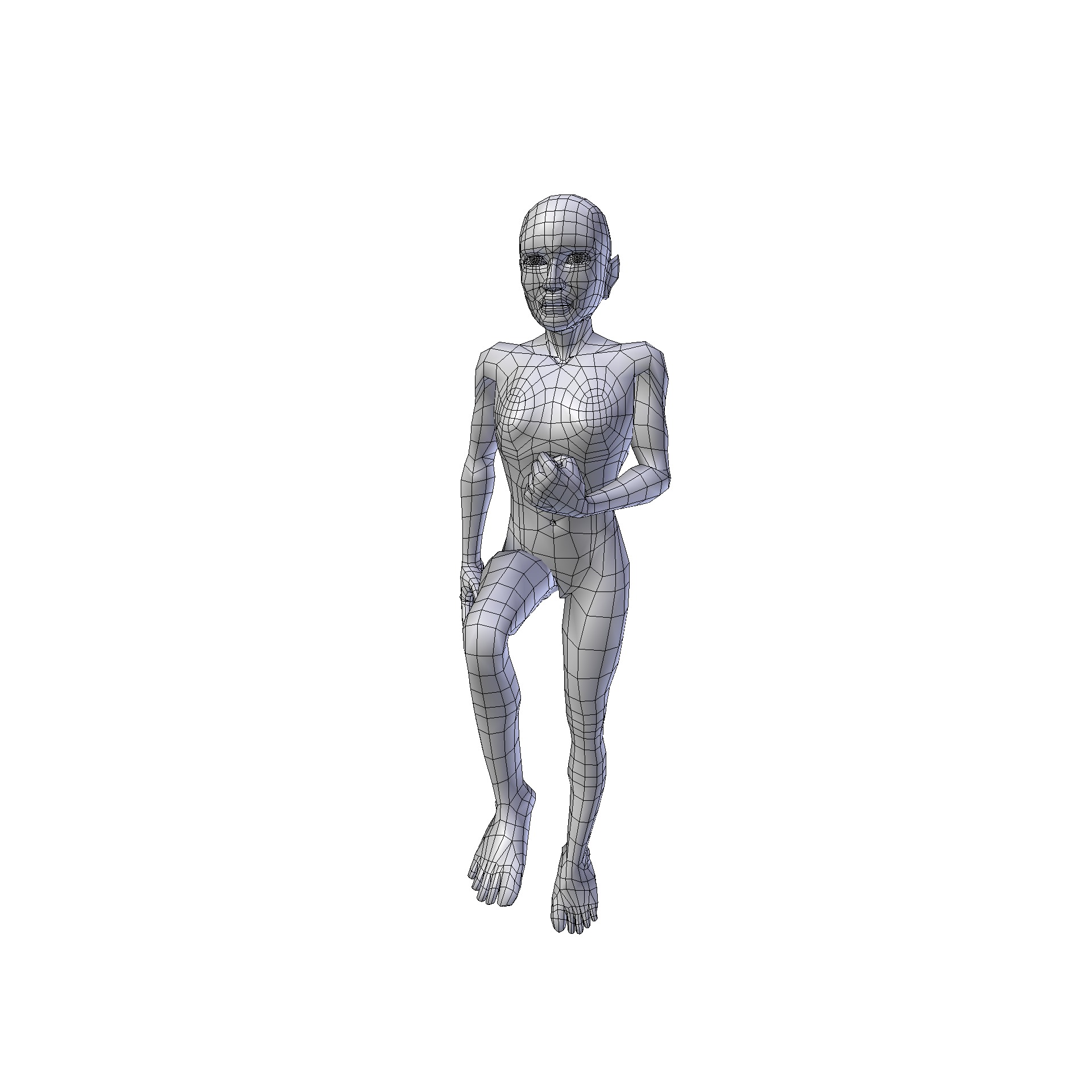 Girl 1 10m basemesh Low-poly 3D model_18