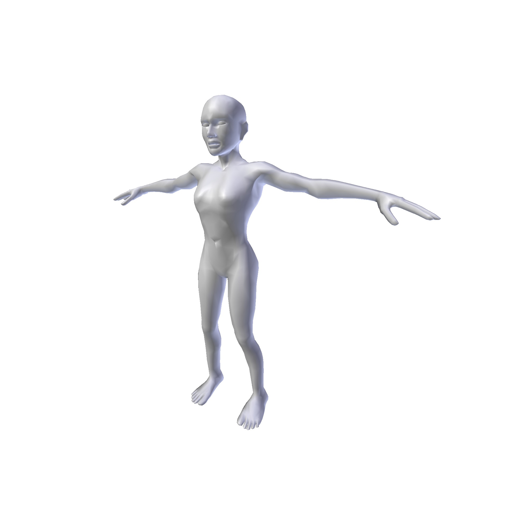 Girl 1 10m basemesh Low-poly 3D model_8