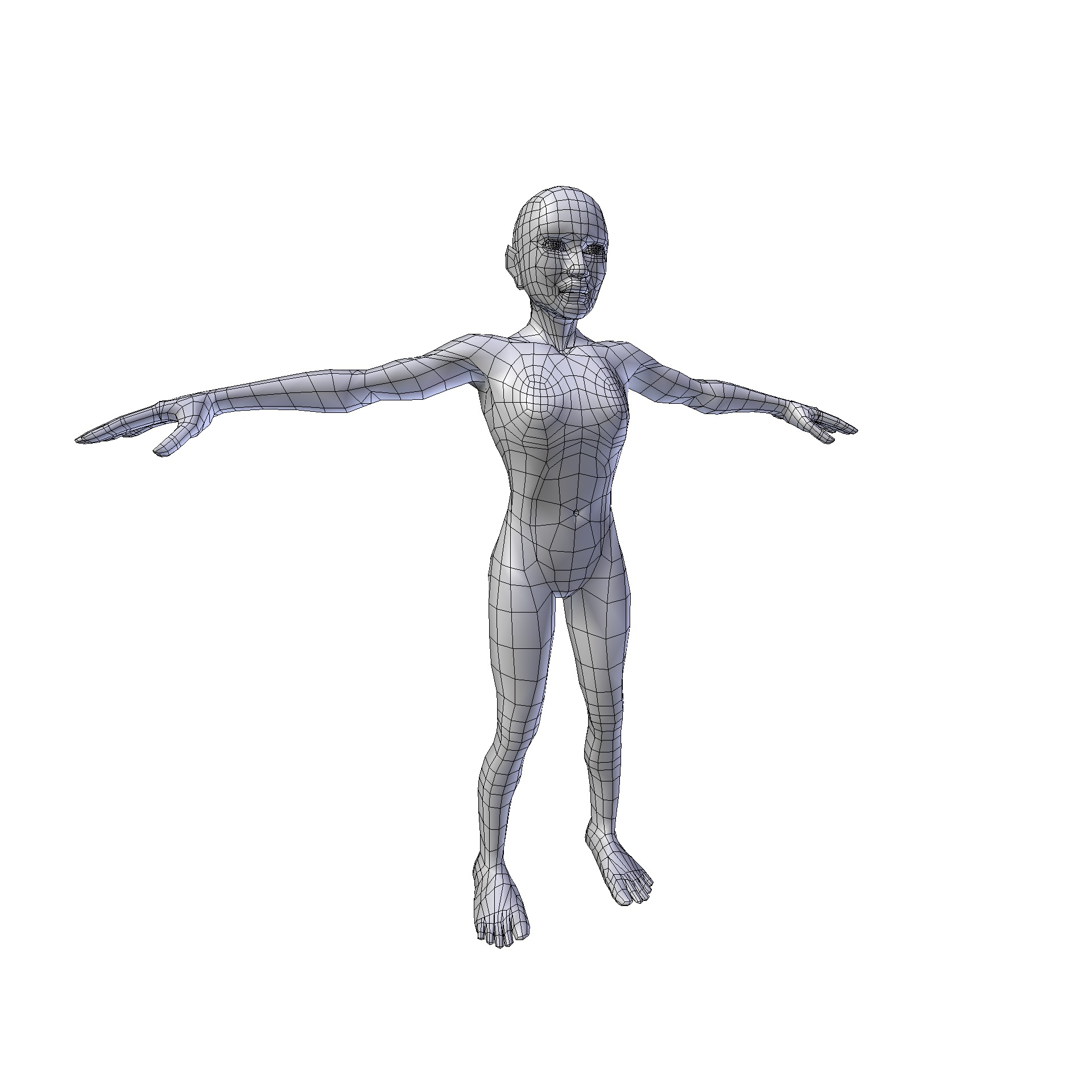 Girl 1 10m basemesh Low-poly 3D model_11