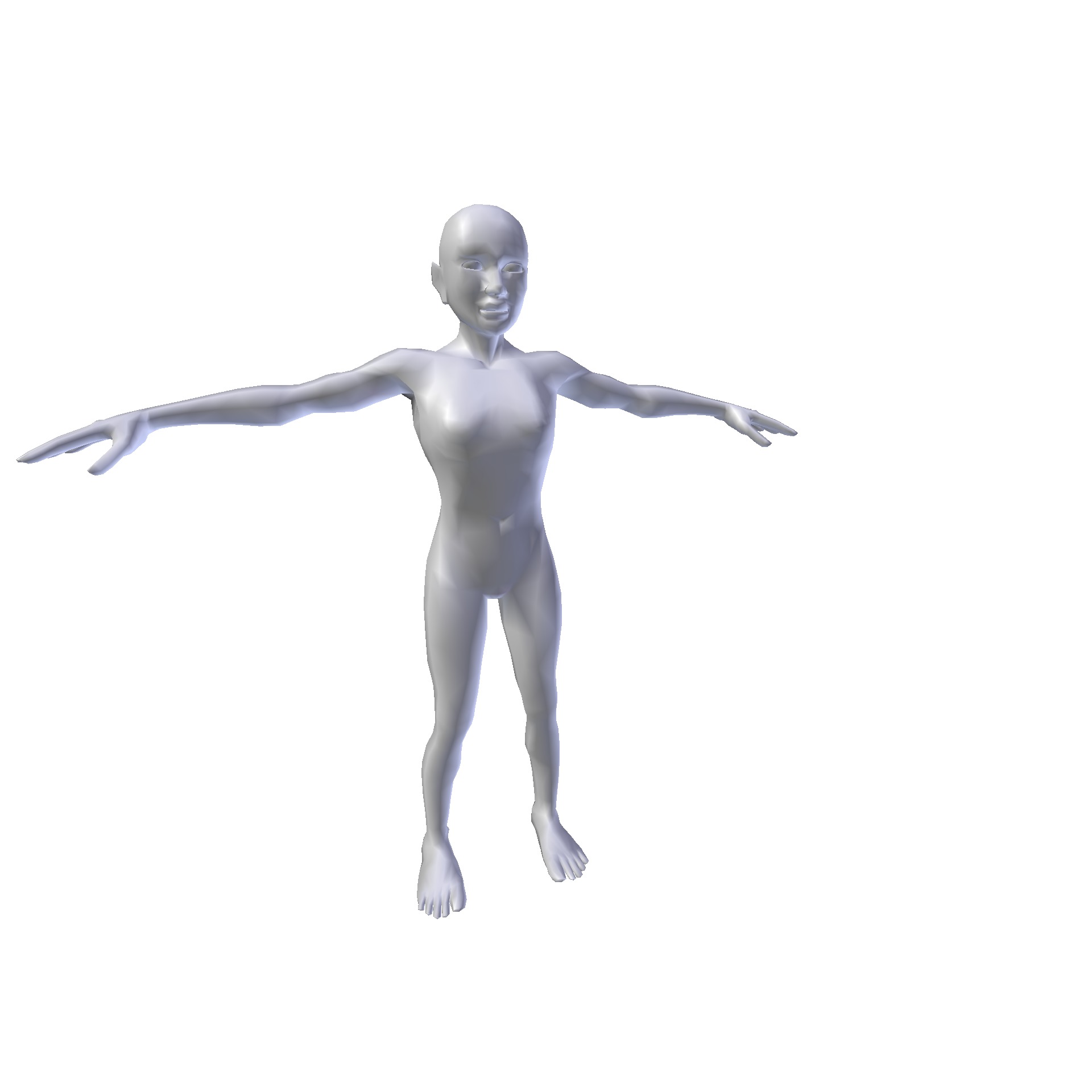Girl 1 10m basemesh Low-poly 3D model_2