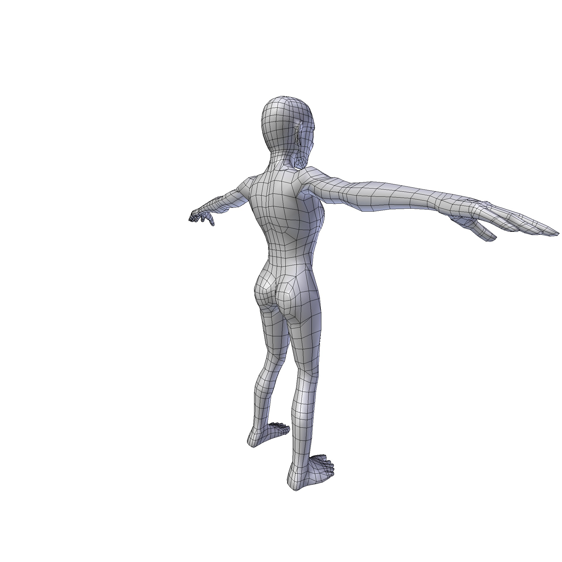 Girl 1 10m basemesh Low-poly 3D model_13